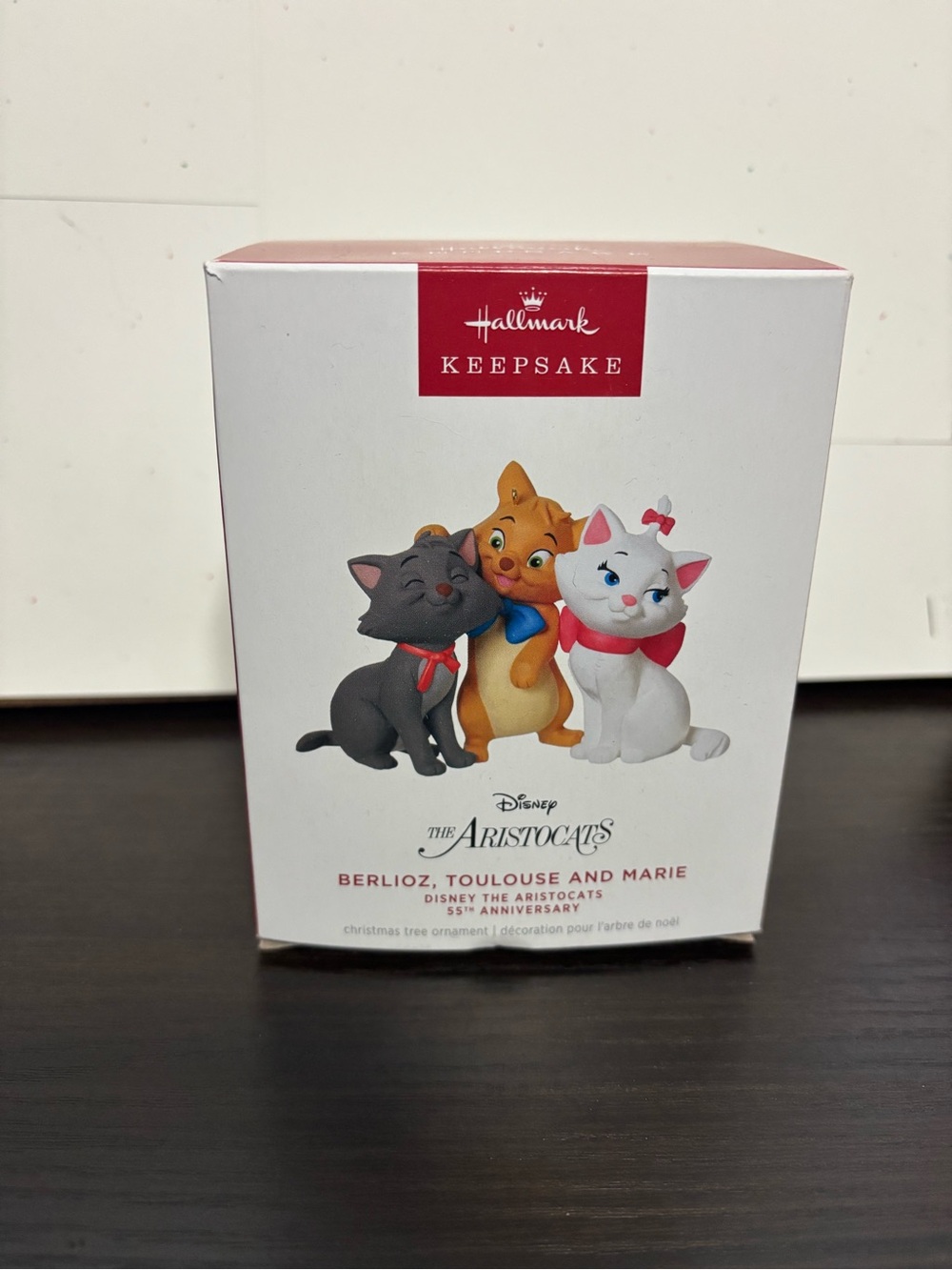 Disney The Aristocats Berlioz Toulouse and Marie Ornament - White/Pink/Gray